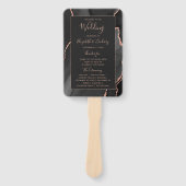 Éventail Black Rose Gold Agate Dark Wedding Programme (Devant)
