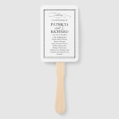 Éventail Black Script Elegant Wedding Programme (Devant)