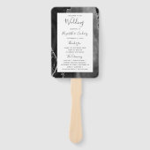 Éventail Black Silver Agate Programme de mariage (Devant)