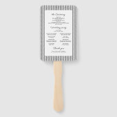 Éventail Black Striped Elegance Classy Wedding Program (Dos)