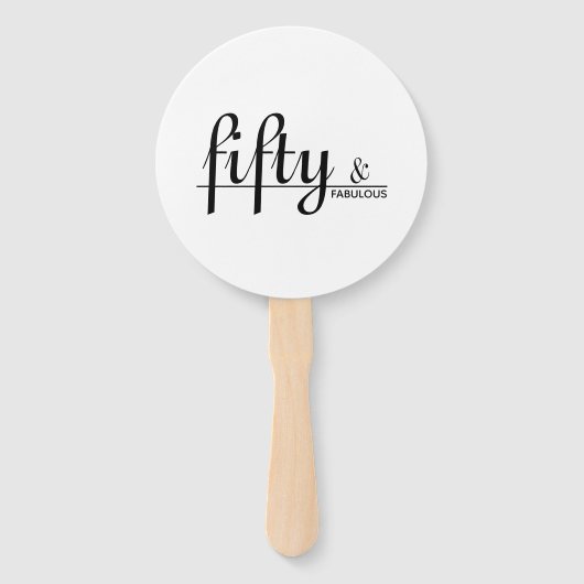 Éventail Black & White Cinquante et FABULEUSE fête d'annive (Devant)