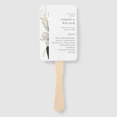 Éventail Black & White Floral Wedding Programme 2 (Devant)