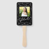 Éventail Black White Hand Drawn Doodle Graduation 2 Photo (Dos)