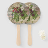 Éventail Blackberries Floral Garden Flower Papillon Art (Devant et derrière)