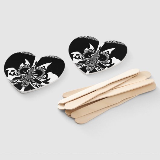 Éventail Blanc et Noir, mode traditionnelle Design couleur (Non-assemblé)