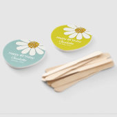 Éventail Blanc Retro Moderne Fleur de marguerite Personnali (Non-assemblé)