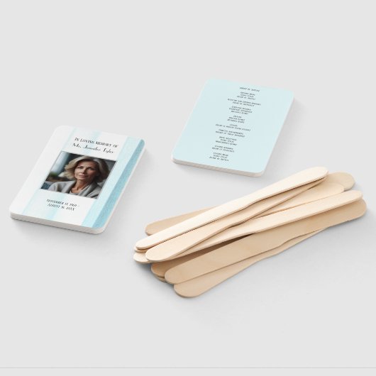 Éventail Bleu dans la mémoire d'amour Élégant mémorial funé (Non-assemblé)