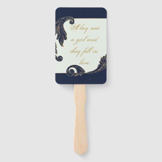 Éventail Bleu et Or (Dos)