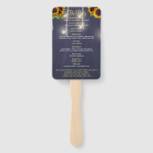 Éventail bleu marine tournesol rustique chic programme de m (Dos)