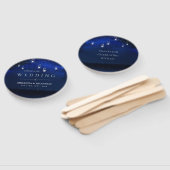 Éventail Bleu Nuit Argent Mason Jar String Mariage (Non-assemblé)