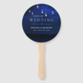 Éventail Bleu Nuit Argent Mason Jar String Mariage (Devant)