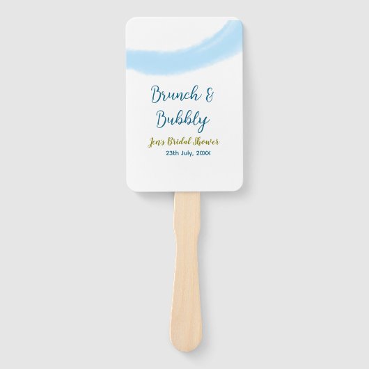 Éventail Bleu or aquarelle bulle et brunch nuptiale sh (Devant)