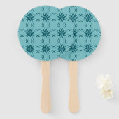 Éventail bleu turquoise, cool, abstraction fleur tendance (Devant et derrière)
