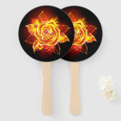 Éventail Blooming Fire Rose (Devant et derrière)