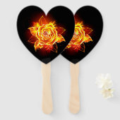 Éventail Blooming Fire Rose (Devant et derrière)