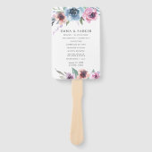 Éventail Blooms de minuit | Programme de mariage personnali (Devant)