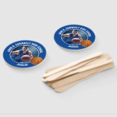 Éventail Blue Basketball Player Photo High School Spirit (Non-assemblé)