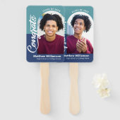 Éventail Blue Félicats Grad 2 Photos Arch Bold Script Retro (Devant et derrière)