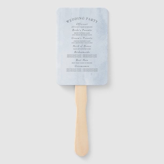 Éventail Blue Floral Élégant programme de mariage (Dos)