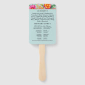 Éventail Blue Floral Fiesta Programme de mariage mexicain (Dos)