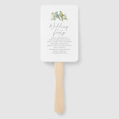 Éventail Blue Green Birds Floral Aquarelle Mariage (Dos)