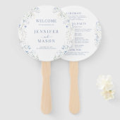 Éventail Blue Meadow Wild Flower Wreath Wedding Programme d (Devant et derrière)
