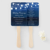 Éventail Blue Night et Silver Lights Wedding Programme (Devant et derrière)