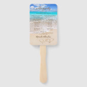 Éventail Blue Ocean Waves Tropical Beach Wedding Program (Dos)