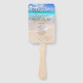 Éventail Blue Ocean Waves Tropical Beach Wedding Program (Devant)