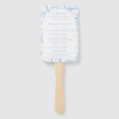 Éventail Blue Porcelain Chinoiserie Floral Wedding Programm (Dos)