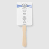 Éventail Blue Ribbon Silver Swan Programme de mariage Fans (Dos)