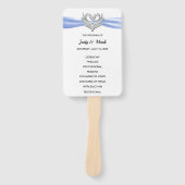 Éventail Blue Ribbon Silver Swan Programme de mariage Fans (Devant)