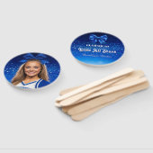 Éventail Blue Sparkle Dance Cheer Face on a Stick 10-pack (Non-assemblé)