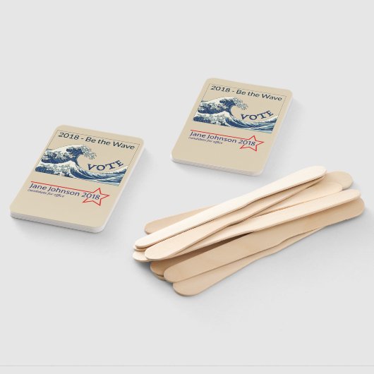 Éventail Blue Wave 2024 - ventilateur de main personnalisab (Non-assemblé)