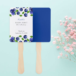 Éventail Blueberry Berry Premier Anniversaire Aquarelle mig