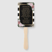 Éventail Blush Black Gold Confetti Floral Wedding Programme (Dos)