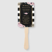 Éventail Blush Black Gold Parties scintillant Floral Weddin (Devant)