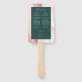 Éventail Blush Gold Agate Emerald Green Wedding Programme (Dos)