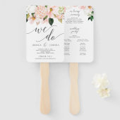 Éventail Blush Hydrangea Programme de mariage Fan Love Mémo (Devant et derrière)
