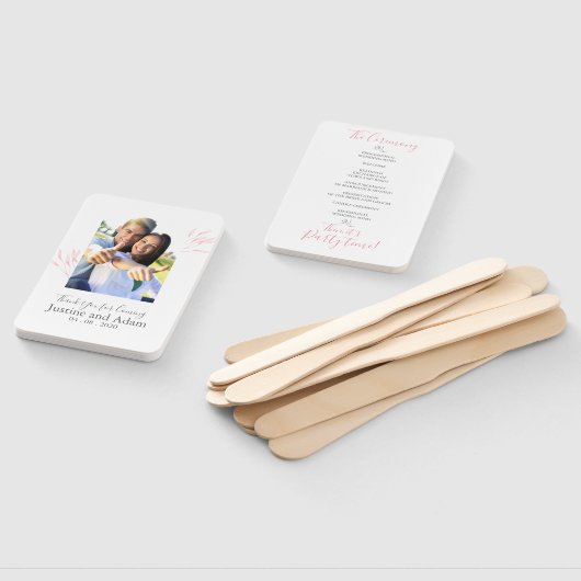 Éventail Blush Laurel Feuille Programme de mariage moderne (Non-assemblé)