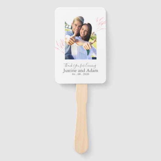 Éventail Blush Laurel Feuille Programme de mariage moderne (Devant)