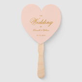Éventail Blush Pink Gold Calligraphy Programme de mariage c (Devant)