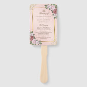Éventail Blush Pink Gold Confetti Programme de mariage flor (Devant)