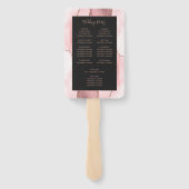 Éventail Blush Pink Rose Gold Agate Dark Wedding Program (Dos)