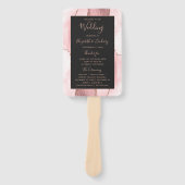 Éventail Blush Pink Rose Gold Agate Dark Wedding Program (Devant)