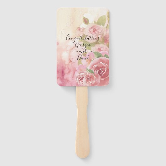 Éventail Blush Rose Programme de mariage botanique (Dos)