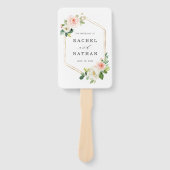 Éventail Blush White Bloom Gold Frame Wedding Programme (Devant)