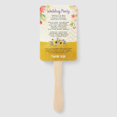 Éventail Bohème Gold Floral Wedding Programme Ventilateur à (Dos)