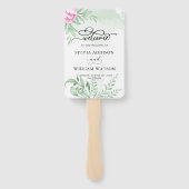 Éventail Bohème Rose rose or Floral Mariage (Dos)