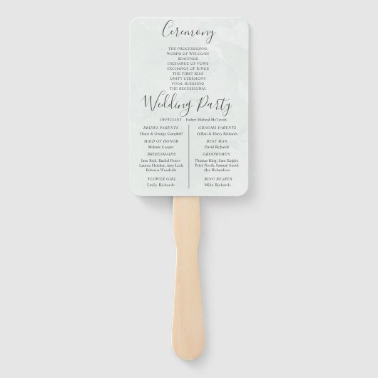 Éventail Boho aquarelle Eucalyptus Programme de mariage ver (Dos)